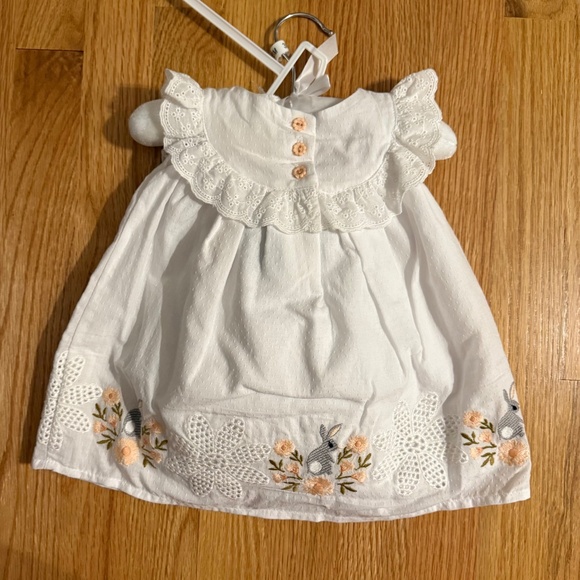 Happily Grey Baby Girl Easter Bunny Dress With Matching Shoes & Diaper Cover - Picture 9 of 13